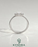 Vintage Round Rose Cut Moissanite Solitaire Engagement Ring in 925 Silver