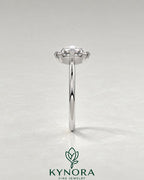 Vintage Round Rose Cut Moissanite Solitaire Engagement Ring in 925 Silver