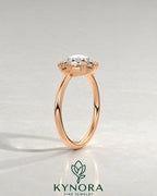 Vintage Round Rose Cut Moissanite Solitaire Engagement Ring in 925 Silver