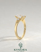 Pear Cut Moissanite 3-Stone Engagement Ring in 925 Silver