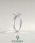 Pear Cut Moissanite 3-Stone Engagement Ring in 925 Silver