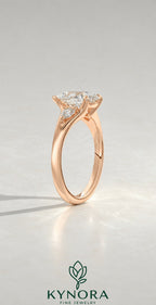 Pear Cut Moissanite 3-Stone Engagement Ring in 925 Silver