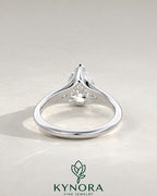 Pear Cut Moissanite 3-Stone Engagement Ring in 925 Silver