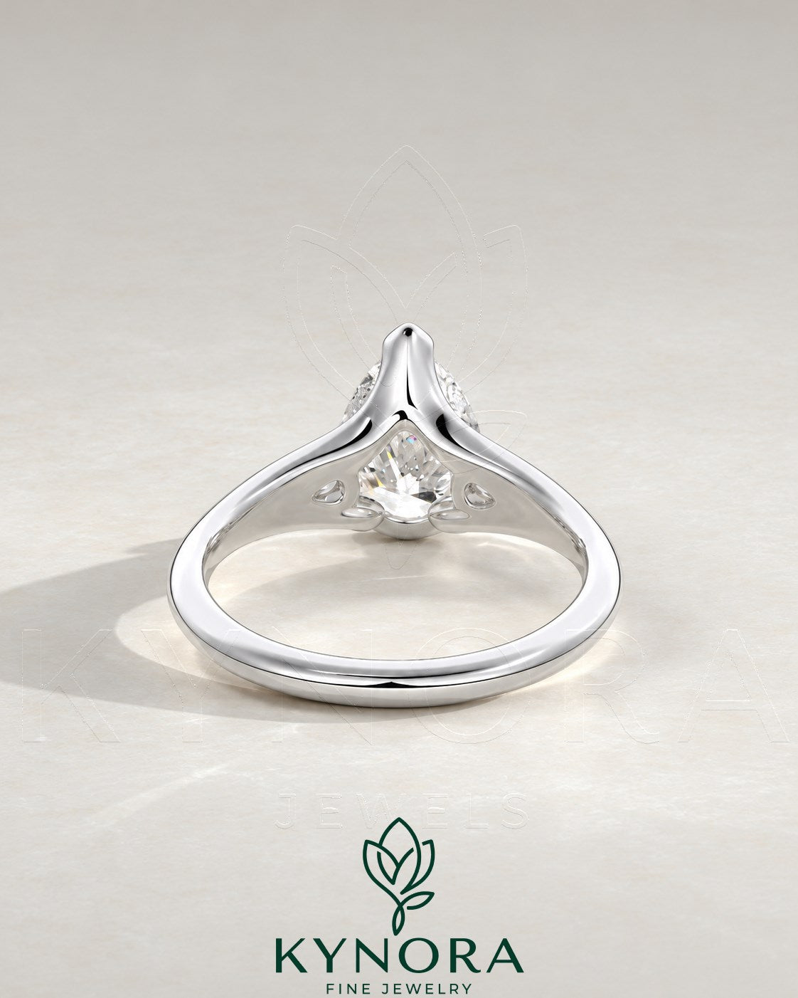 Pear Cut Moissanite 3-Stone Engagement Ring in 925 Silver