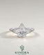 Pear Cut Moissanite 3-Stone Engagement Ring in 925 Silver