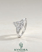Pear Cut Moissanite 3-Stone Engagement Ring in 925 Silver