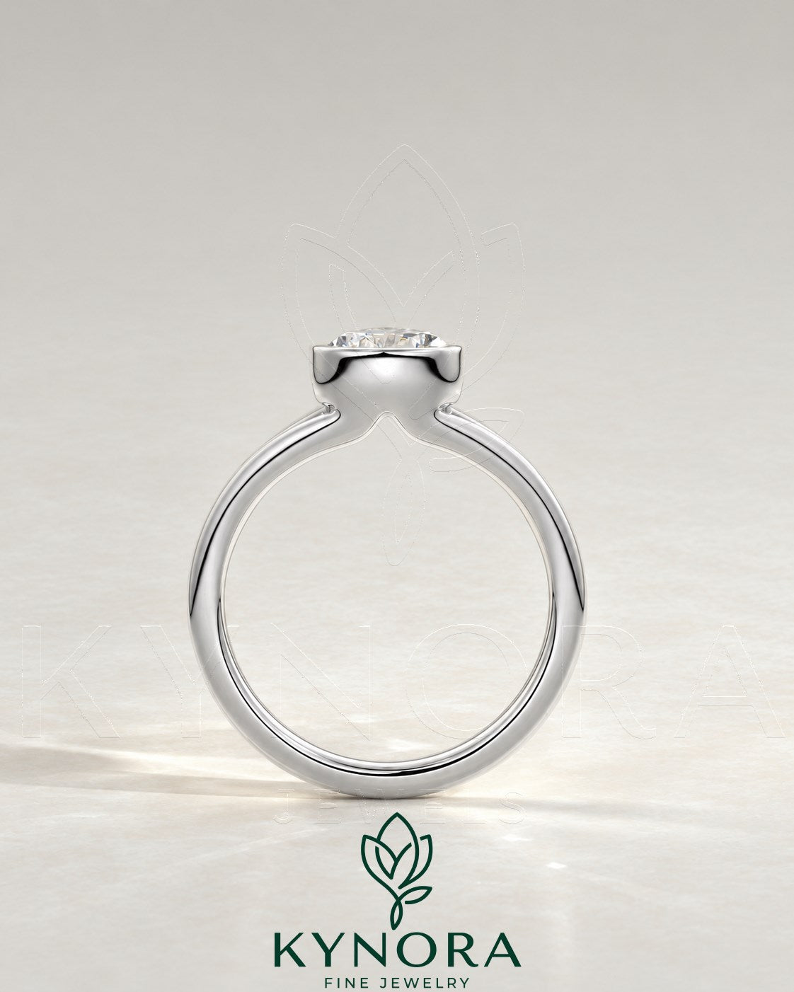 2-karätiger Solitär-Verlobungsring mit birnenförmigem Diamanten in Ost-West-Ausrichtung, Krappenfassung und geschwungener Ringschiene