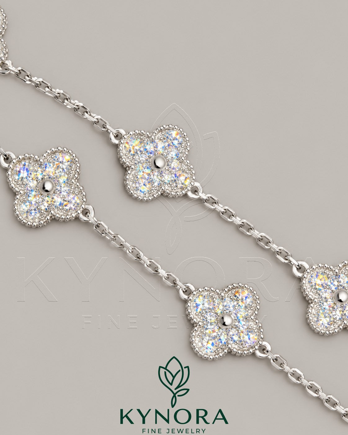 Sterling silver Moissanite diamond hip-hop bracelet by Kynora Jewels featuring a bold, modern design and sparkling gemstone accents. Main image