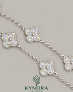 Sterling silver Moissanite diamond hip-hop bracelet by Kynora Jewels featuring a bold, modern design and sparkling gemstone accents.