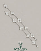 925 Sterling Silver Moissanite Diamond Hip Hop Bracelet with van Cleef style design by Kynora Jewels
