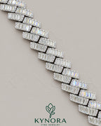 18mm VVS1 Moissanite diamond Miami Cuban bracelet for men in 925 sterling silver, hip-hop style by Kynora Jewels