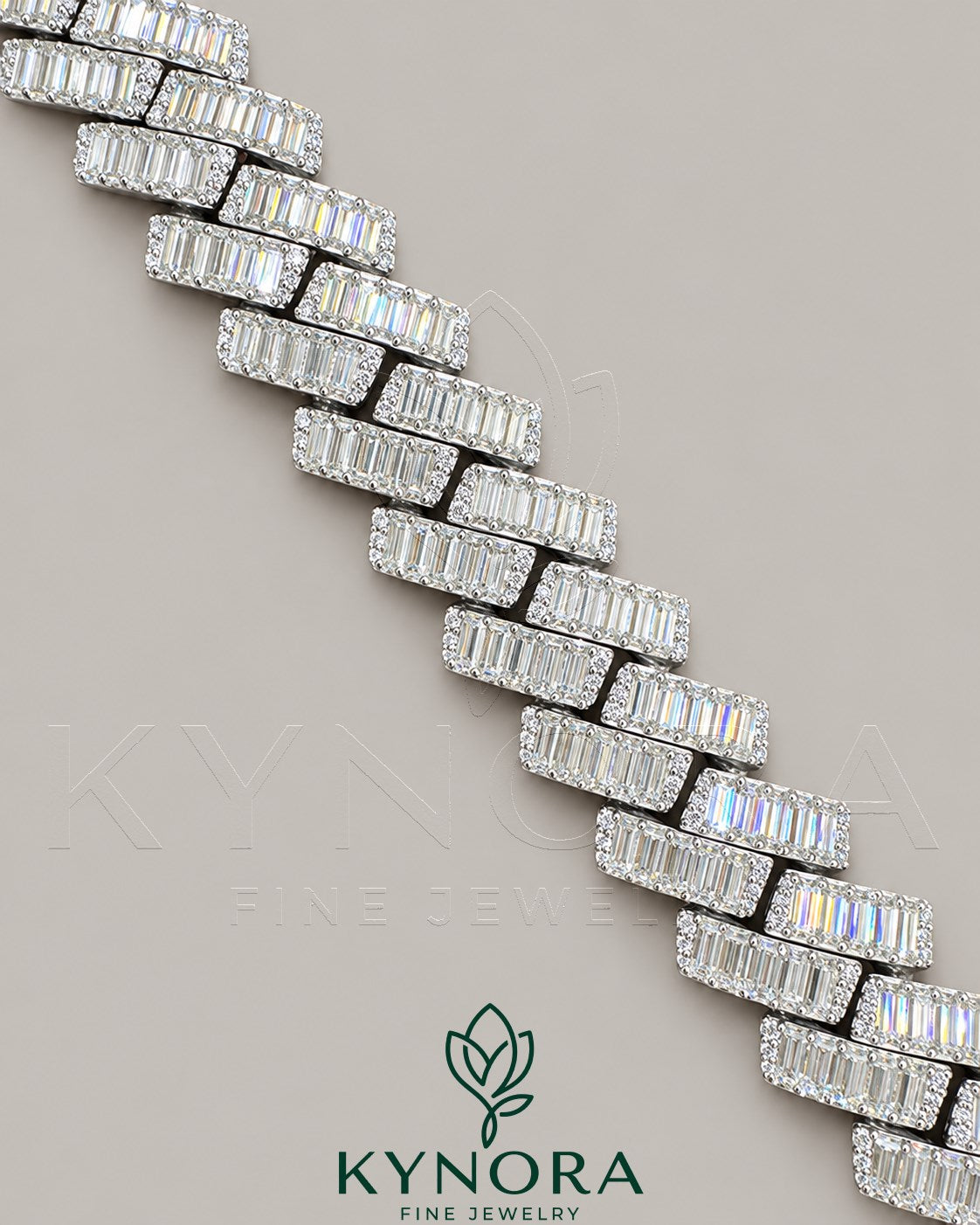 18mm VVS1 Moissanite diamond Miami Cuban bracelet for men in 925 sterling silver, hip-hop style by Kynora Jewels