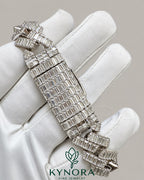 18mm VVS1 Moissanite diamond Miami Cuban bracelet for men in sterling silver, featuring a sleek hiphop style by Kynora Jewels.