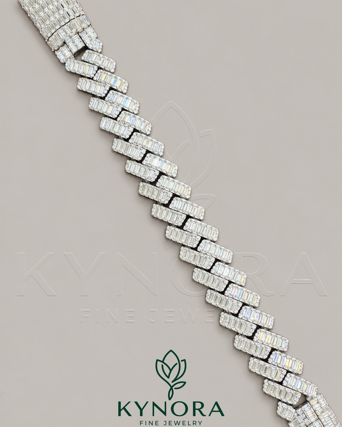 18mm VVS1 Moissanite diamond Miami Cuban bracelet for men in 925 sterling silver, featuring a sleek hip hop style by Kynora Jewels.
