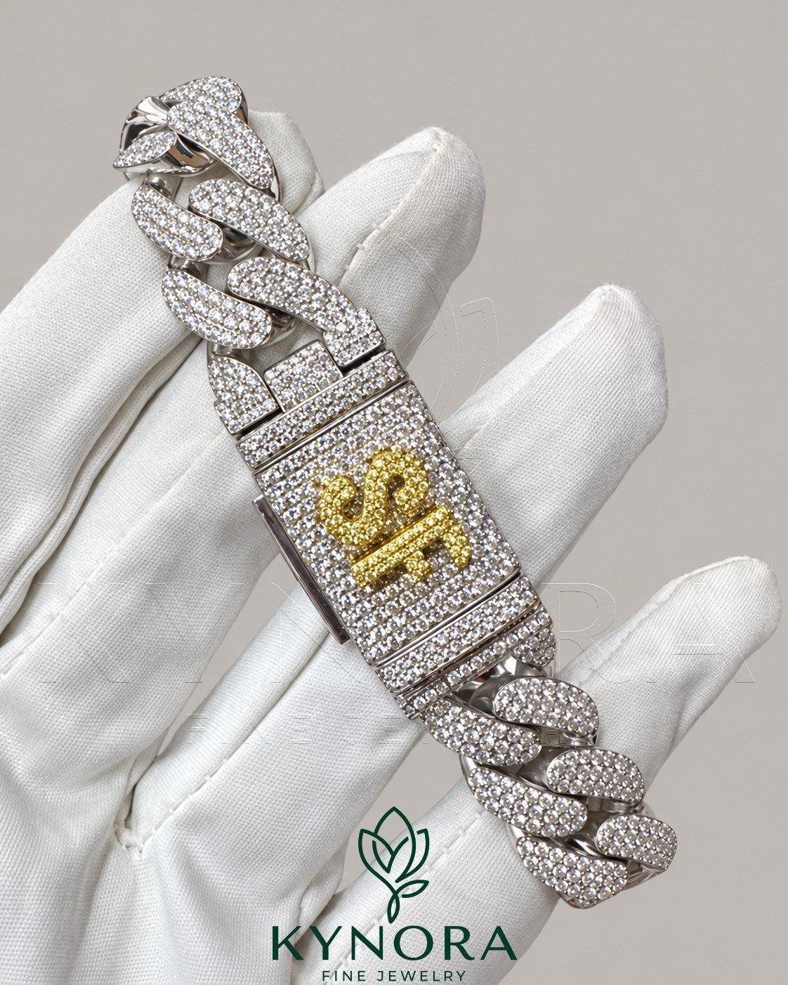 VVS1 Moissanite Diamond 925 Sterling Silver Miami Cuban Custom Box Lock Bracelet Secondary image