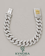 VVS1 Moissanite diamond Miami Cuban box lock bracelet by Kynora Jewels featuring sterling silver and hip-hop style design.