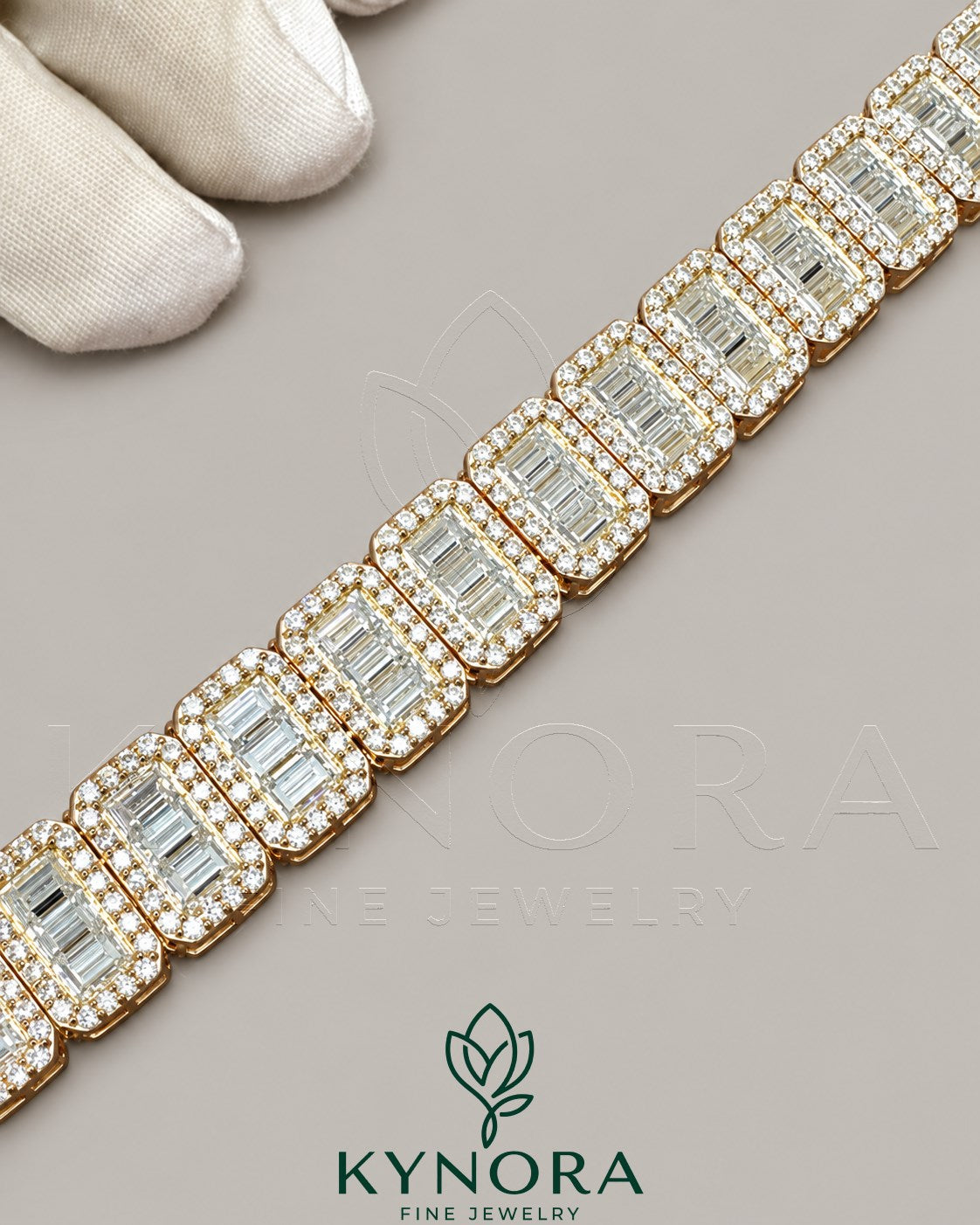 Sterling silver 13mm VVS moissanite hip hop tennis bracelet with sparkling stones, stylish and luxurious jewelry by Kynora Jewels Main image