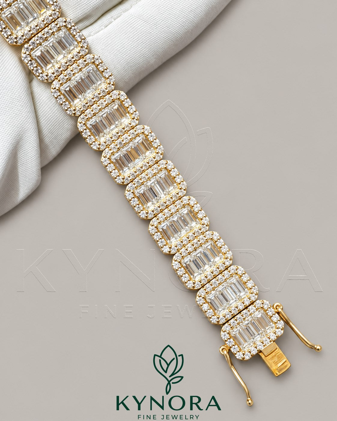 13mm VVS Moissanite hip hop tennis bracelet in 925 sterling silver featuring sparkling stones and a bold, stylish design.