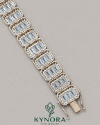 Sterling silver 13mm VVS Moissanite hip hop tennis bracelet with sparkling stones, stylish Kynora Jewels hip hop bracelet.