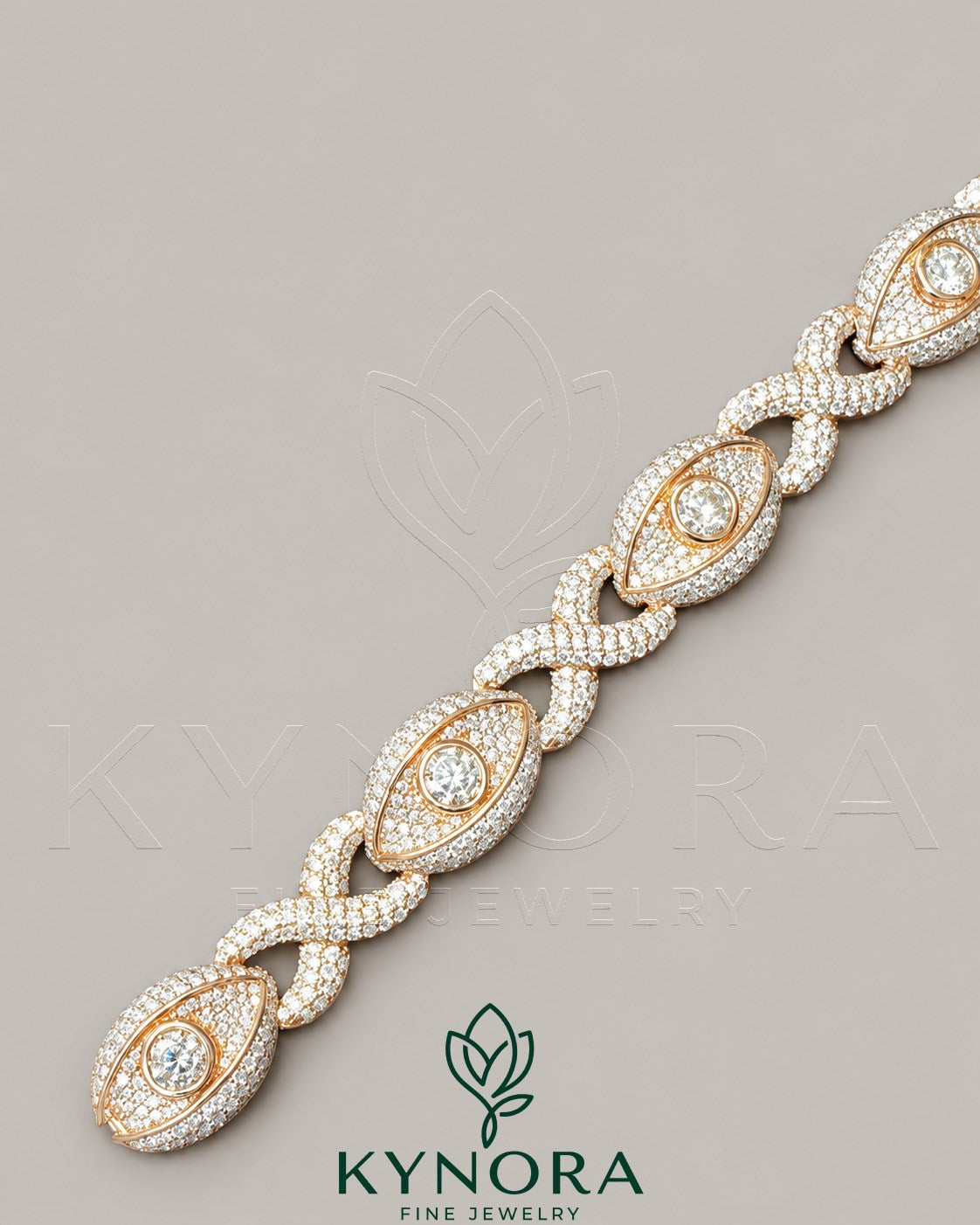 12MM Iced Out Infinity Evil Eye 925 Sterling Silver Bracelet for Unisex Secondary image