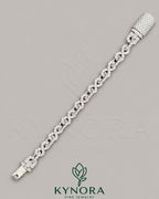 Kynora Jewels 10mm VVS1 Moissanite diamond infinity bracelet featuring a hip-hop style design with sparkling gemstones.