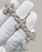 Fully iced out cross moissanite hip hop diamond bracelet from Kynora Jewels featuring sparkling stones and bold design.