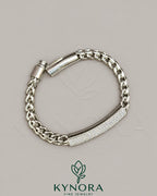 VVS lab diamond with 925 sterling silver hip-hop bracelet for unisex, featuring a Kynora Jewels logo and modern jewelry design.