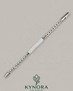 VVS lab diamond with 925 sterling silver hip-hop bracelet by Kynora Jewels, unisex design featuring a bold, stylish look.