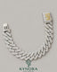 18mm lab-grown diamond sterling silver hip hop bracelet with custom lock design by Kynora Jewels