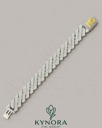 Sterling silver 18mm lab diamond hip hop bracelet with custom lock design by Kynora Jewels