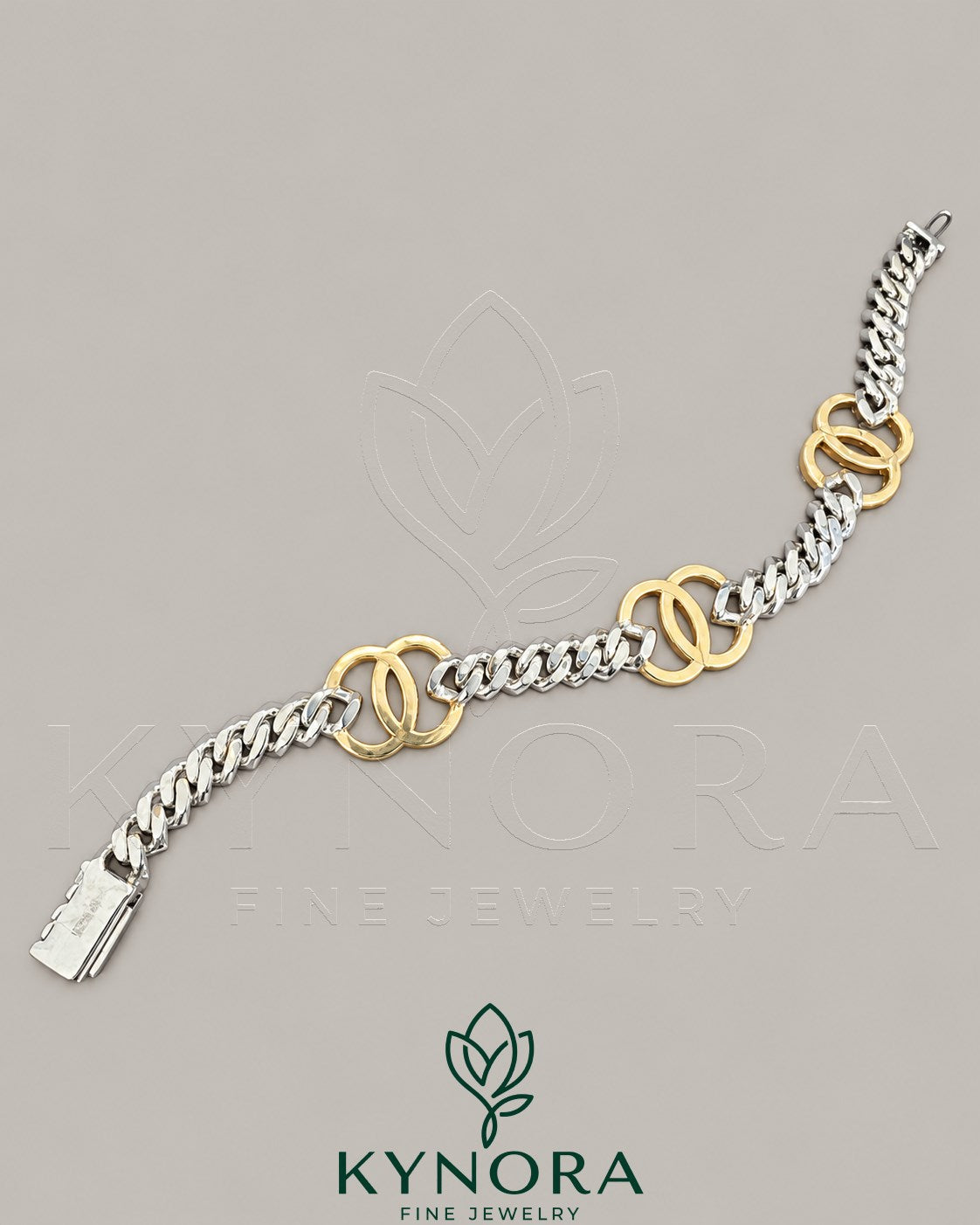 VVS moissanite diamond sterling silver hip-hop bracelet by Kynora Jewels featuring classic style and bold design. Main image