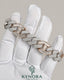 VVS moissanite diamond hip hop bracelet in two-tone sterling silver with Cuban link design by Kynora Jewels