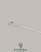Kynora Jewels 3mm VVS Moissanite diamonds eternity tennis bracelet featuring a sleek, stylish hip-hop bracelet design.