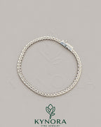 Kynora Jewels 3mm VVS Moissanite diamond eternity tennis bracelet featuring a sleek hip-hop style design with sparkling stones.