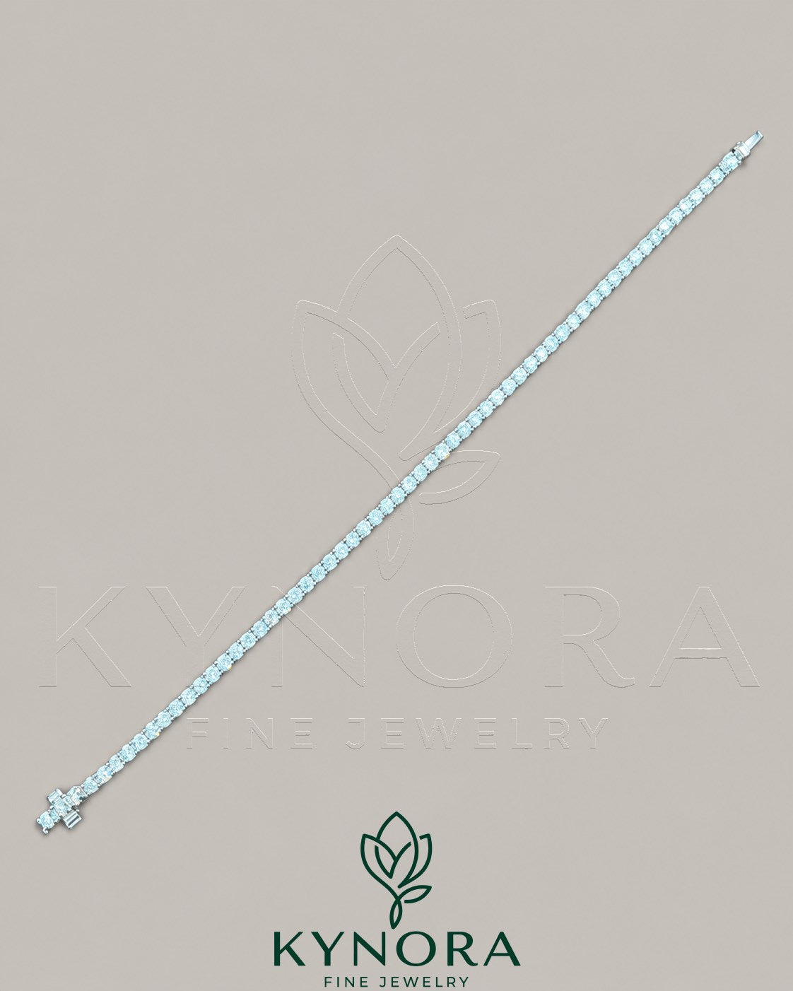 Kynora Jewels VVS Moissanite tennis bracelet with 3mm diamonds, featuring a hip-hop style design and sparkling eternity setting.