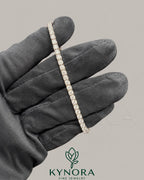 Kynora Jewels VVS Moissanite diamonds tennis bracelet with 3mm stones, showcasing a luxurious hip-hop style design.