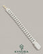 14mm Moissanite diamond sterling silver Cuban link bracelet with iced out design, crafted by Kynora Jewels.