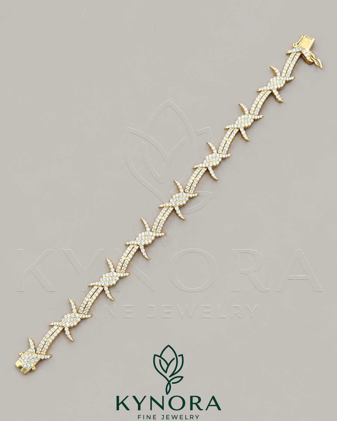 Kynora Jewels 12mm moissanite diamond hip-hop bracelet with 925 silver wire, showcasing a bold, stylish jewelry piece. Main image