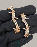 Kynora Jewels 12mm moissanite diamond hip-hop bracelet with 925 silver wire shape, featuring sparkling stones and modern design.