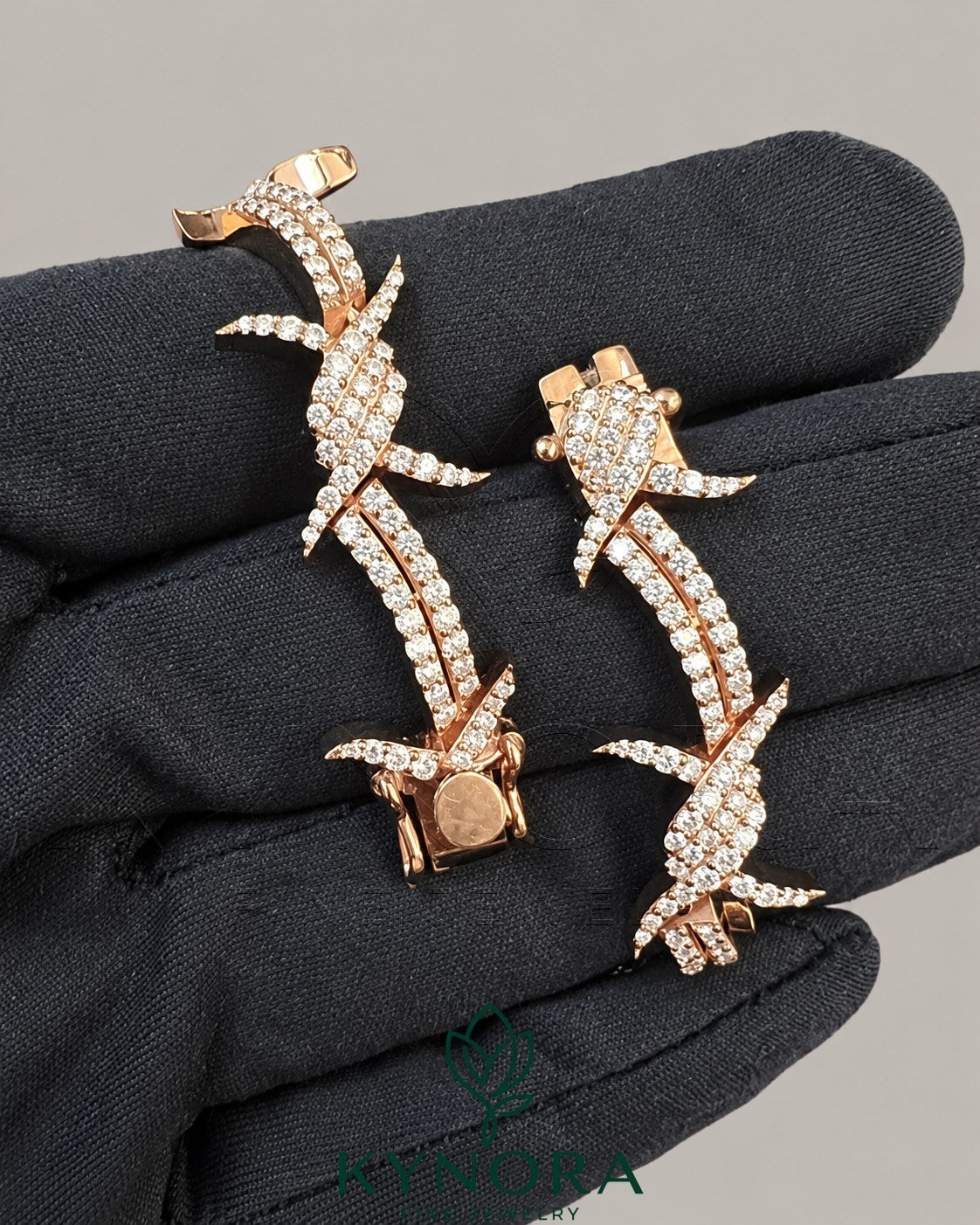 Kynora Jewels 12mm moissanite diamond hip-hop bracelet with 925 silver wire shape, featuring sparkling stones and modern design.