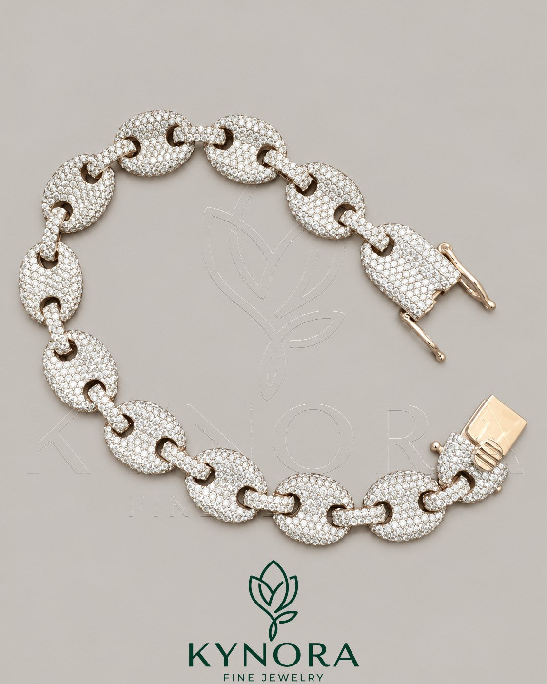 Sterling silver hip-hop bracelet with 12mm moissanite diamonds, featuring a bold design and sparkling gemstone accents.