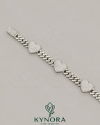 12mm men's VVS moissanite heart Cuban bracelet by Kynora Jewels featuring a stylish hip-hop design with sparkling gemstones.