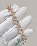 Sterling silver infinity bracelet with 10mm VVS moissanite diamonds, stylish hip-hop design by Kynora Jewels