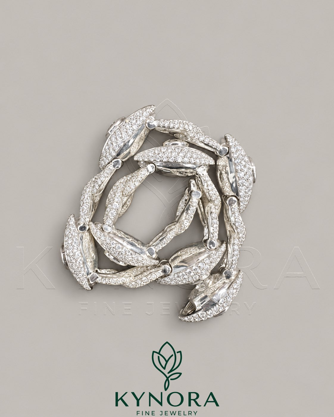 Silver men's hip hop bracelet with infinity evil eye moissanite diamonds, featuring 925 silver craftsmanship from Kynora Jewels.