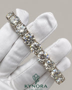 10mm VVS Moissanite round tennis bracelet for men in 925 silver, featuring a hip-hop style design by Kynora Jewels.