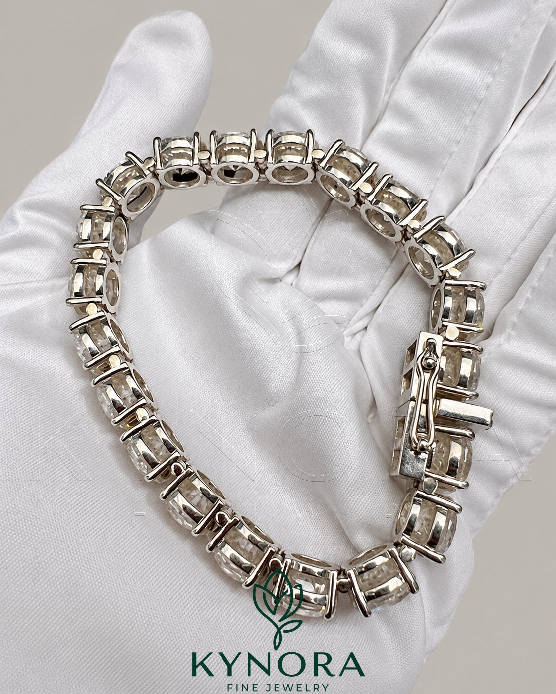 VVS moissanite round silver tennis bracelet for men, 10mm, hip-hop style, crafted by Kynora Jewels, elegant jewelry accessory.