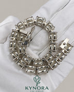 Kynora Jewels men's 10mm VVS moissanite round silver tennis bracelet, hip-hop style jewelry with polished silver finish