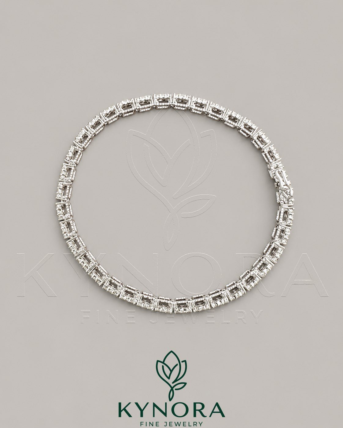 Sterling silver Kynora Jewels 6mm diamond tennis bracelet with hip hop style design and sparkling diamonds.