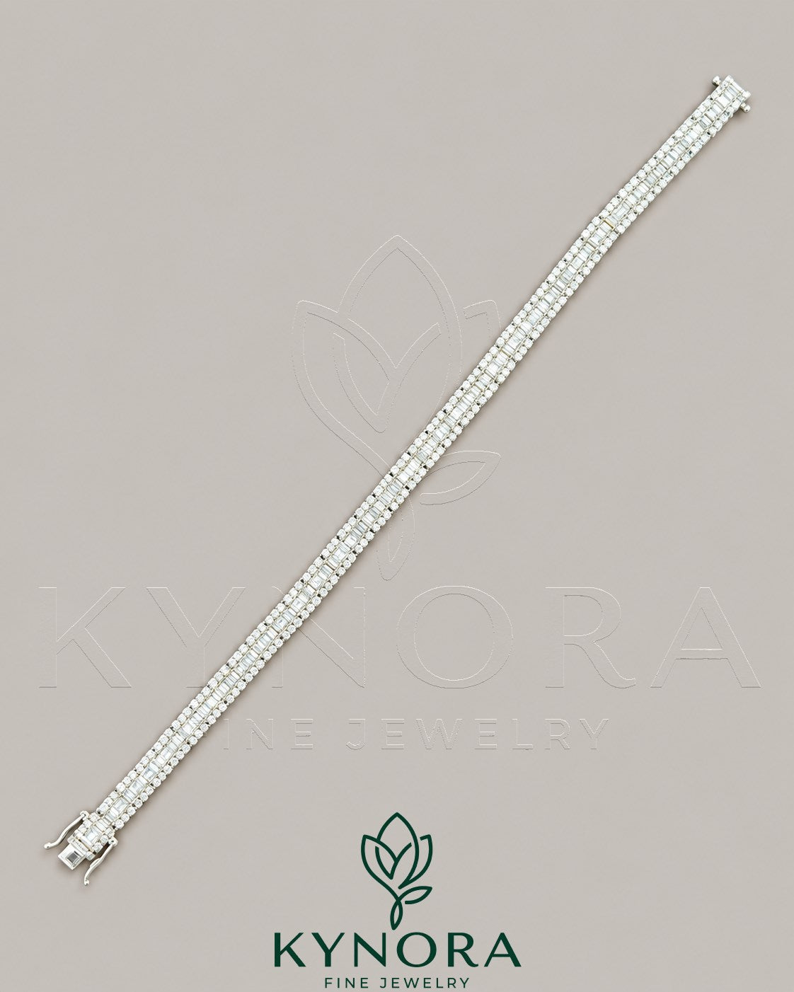 6mm diamond-studded sterling silver tennis bracelet by Kynora Jewels, featuring a hip-hop style design. Main image