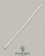 6mm diamond-studded sterling silver tennis bracelet by Kynora Jewels, featuring a hip-hop style design.